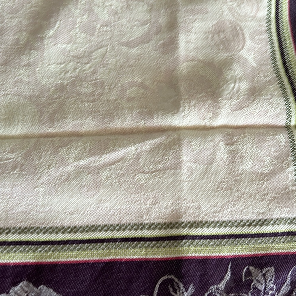 Anne De Solene Cotton Vintage Purple Pink Rectangular Fruit Print Table Cloth - Picture 15 of 17